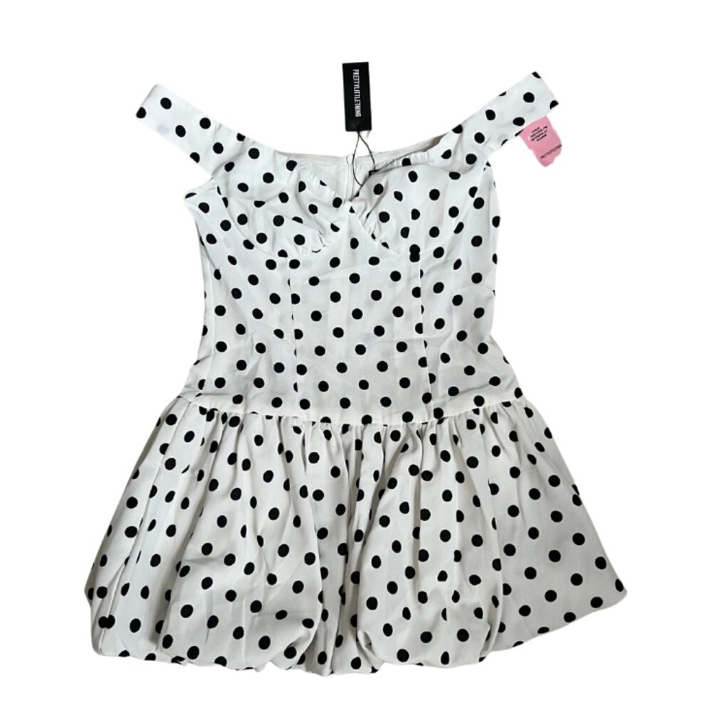 Pretty Little Thing Polka Dot Drop Waist Dress